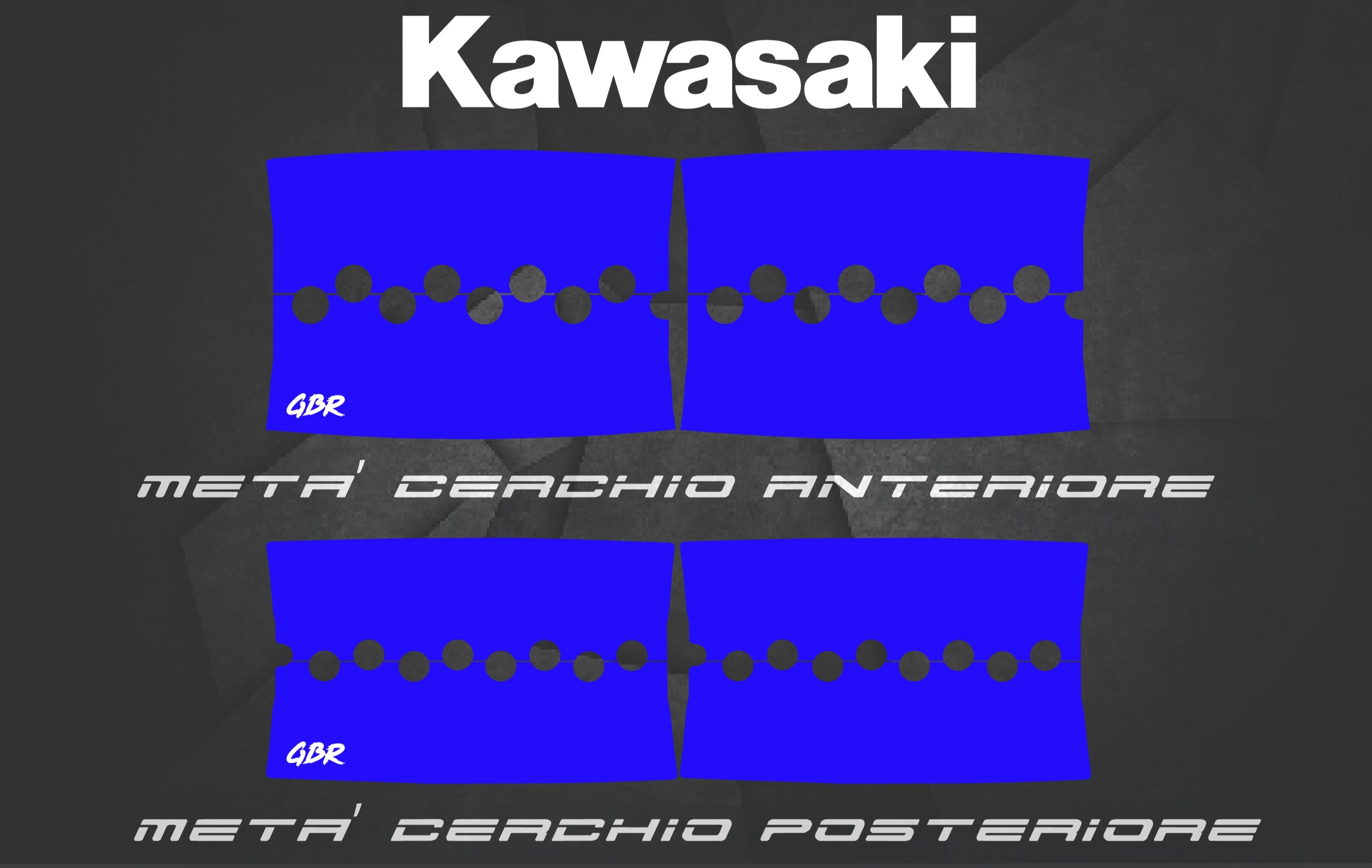 Adesivi Bi-Colore Motard Kawasaki, Adesivi Bi-Color Motard GBR Performance® KAWASAKI