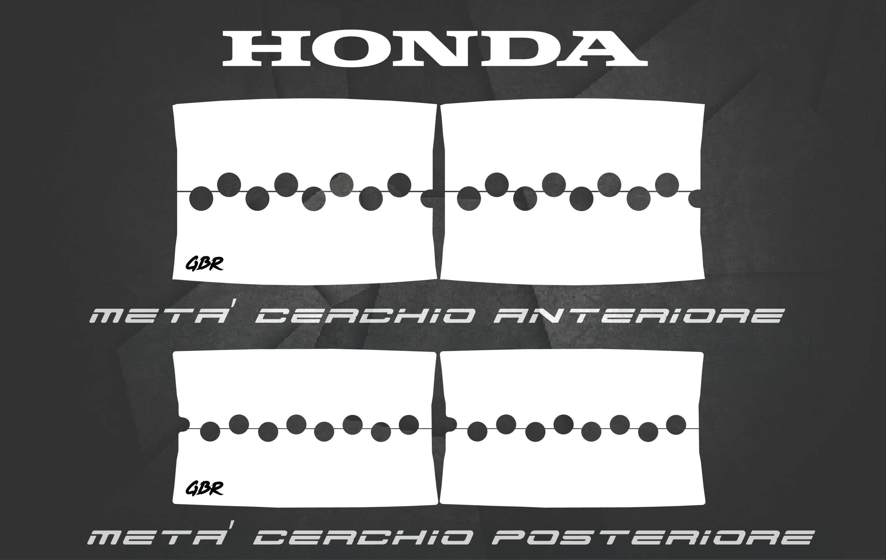 Adesivi Moto Honda, Adesivi Bi-Color Motard GBR Performance® HONDA